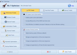 software - Mz 7 Optimizer 1.1.0 screenshot