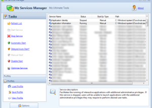 Mz Services Manager screenshot