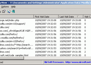 software - MZHistoryView 1.70 screenshot