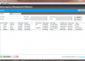 software - Nanny Agency Management Software 1.02 screenshot