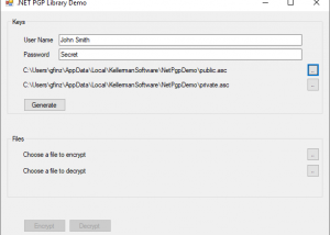 software - .NET PGP Library 1.11 screenshot
