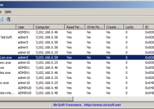 software - NetworkOpenedFiles 1.63 screenshot