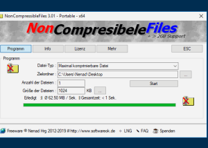 NonCompressibleFiles screenshot