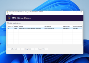 NoVirusThanks MAC Address Changer screenshot