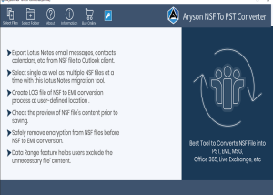 software - NSF Converter for Windows 21.7 screenshot