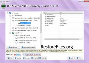 NTFS Partition Data Restore screenshot