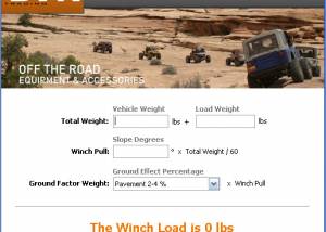 Off The Road Winch Load Calculator screenshot