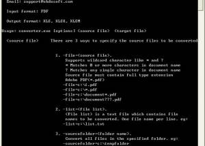 Okdo PDF to Excel Converter Command Line screenshot