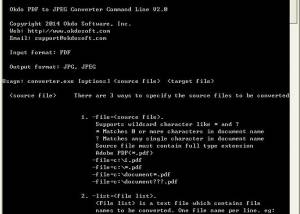 Okdo PDF to JPEG Converter Command Line screenshot