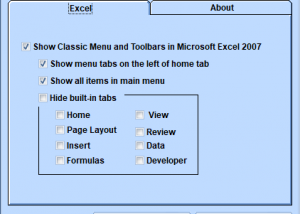software - Old Menus For Excel 2010 Software 7.0 screenshot