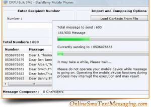 Online Bulk SMS Blackberry screenshot