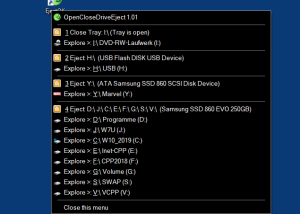 software - OpenCloseDriveEject 3.33 screenshot
