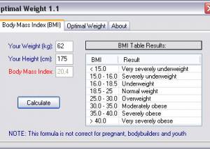 software - Optimal Weight 1.1 screenshot