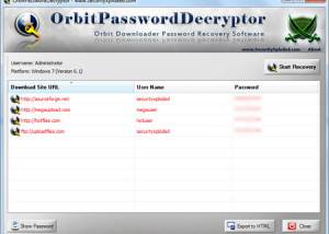 software - Orbit Password Decryptor 6.0 screenshot