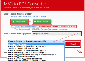 Outlook Convert to Adobe PDF screenshot