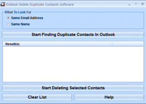 software - Outlook Delete Duplicate Contacts Software 7.0 screenshot