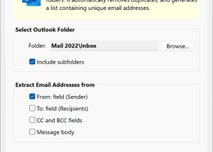 Outlook Email Address Extractor screenshot