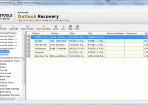 Outlook Email Recovery Utility screenshot