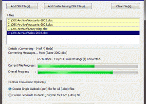 software - Outlook Express to Outlook Message Conversion 5.1 screenshot
