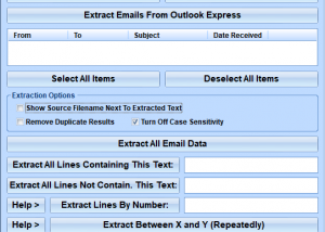 Outlook Extract Email Data Software screenshot