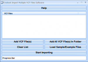 Outlook Import Multiple VCF Files Software screenshot
