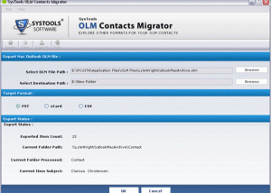 Outlook Mac Contacts Converter screenshot