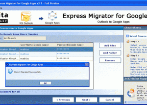 Outlook migration to Google Apps screenshot