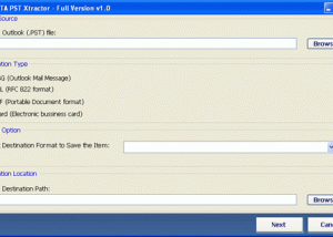 Outlook PST Converter 2007 screenshot