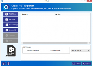 software - Outlook PST Export Tool 19.0 screenshot