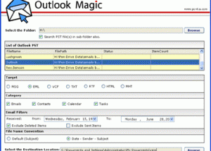 Outlook PST to EML Files screenshot