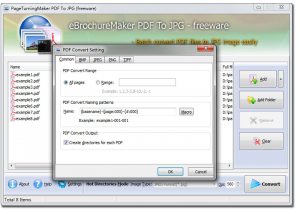 software - PageTurningMaker PDF to JPG Freeware 1.0 screenshot