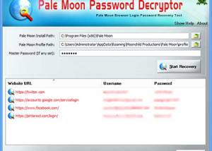 software - Pale Moon Password Decryptor 2.0 screenshot