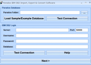 Paradox IBM DB2 Import, Export & Convert Software screenshot