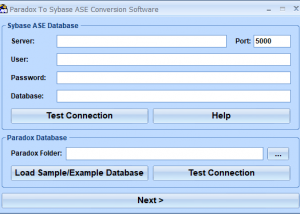 software - Paradox To Sybase ASE Conversion Software 7.0 screenshot