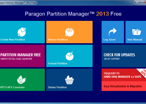 Paragon Partition Manager Free Edition screenshot