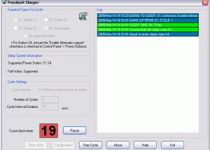 software - PassMark Sleeper 2.3.1012 screenshot