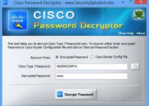 software - Password Decryptor for Cisco 6.0 screenshot