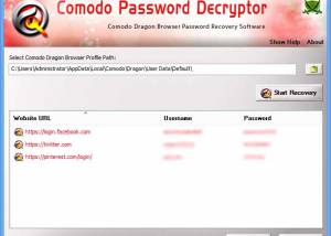 software - Password Decryptor for Comodo 4.0 screenshot