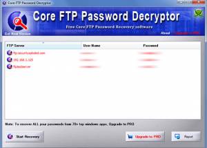 Password Decryptor for Core FTP screenshot