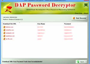 software - Password Decryptor for DAP 3.0 screenshot