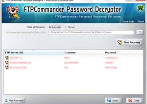 Password Decryptor for FTP Commander screenshot