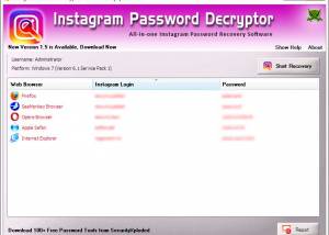 software - Password Decryptor for Instagram 7.0 screenshot