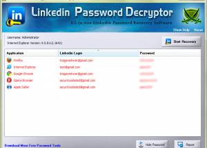 software - Password Decryptor for Linkedin 7.0 screenshot