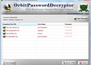 software - Password Decryptor for Orbit 6.0 screenshot