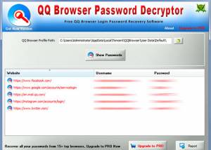 Password Decryptor for QQ Browser screenshot