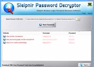 software - Password Decryptor for Sleipnir 2.0 screenshot