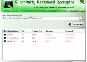 software - Password Decryptor for SuperPutty 3.0 screenshot