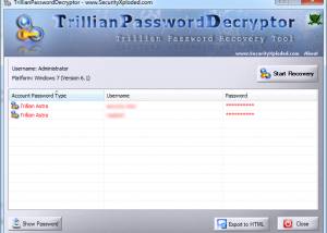 software - Password Decryptor for Trillian 6.0 screenshot