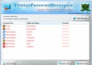 Password Decryptor for Twitter screenshot