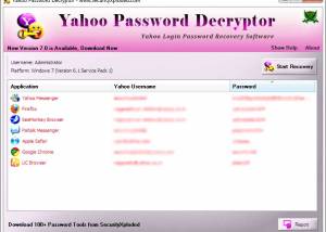 software - Password Decryptor for Yahoo 9.0 screenshot